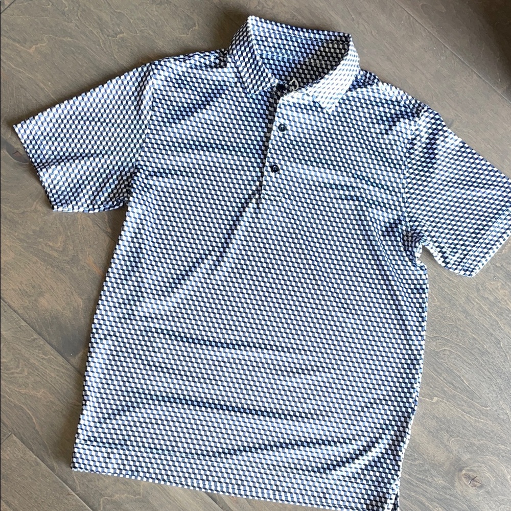 Men's Black Patterned Golf Polo Shirt